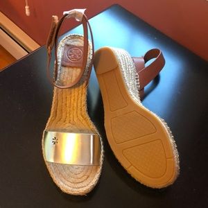 Tory Burch wedge espadrilles size 8.5. Never worn